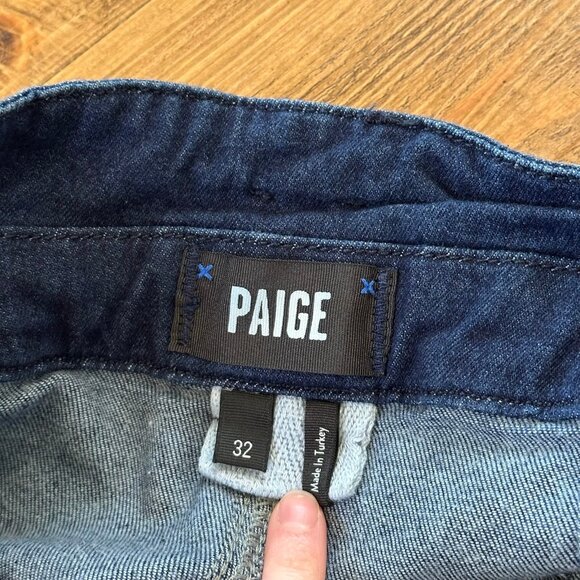 Paige Harper Belted High Rise Wide Leg Jeans Womens Size 32 Dark Wash - Picture 4 of 11